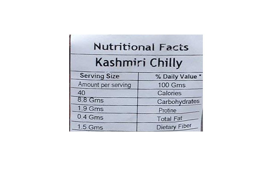 Leeve Dry fruits Kashmiri Chilly    Pack  800 grams
